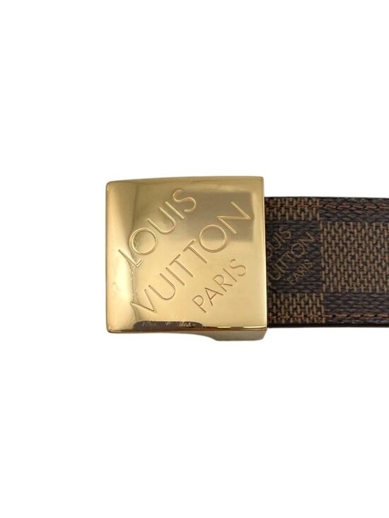 Louis Vuitton Belt Ceinture Carre Damier Ebene Logo Buckle Gold main image 5
